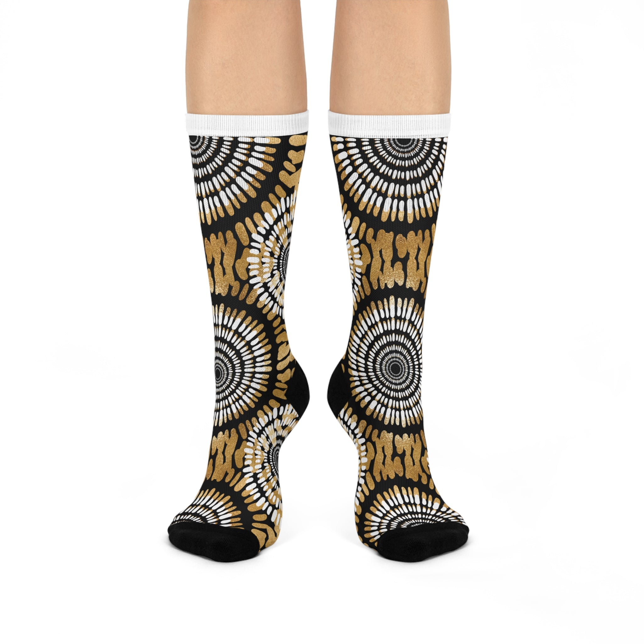 Stylish Cushioned Crew Socks with Vibrant Mandala Design – Perfect for Cozy Days & Gift Giving